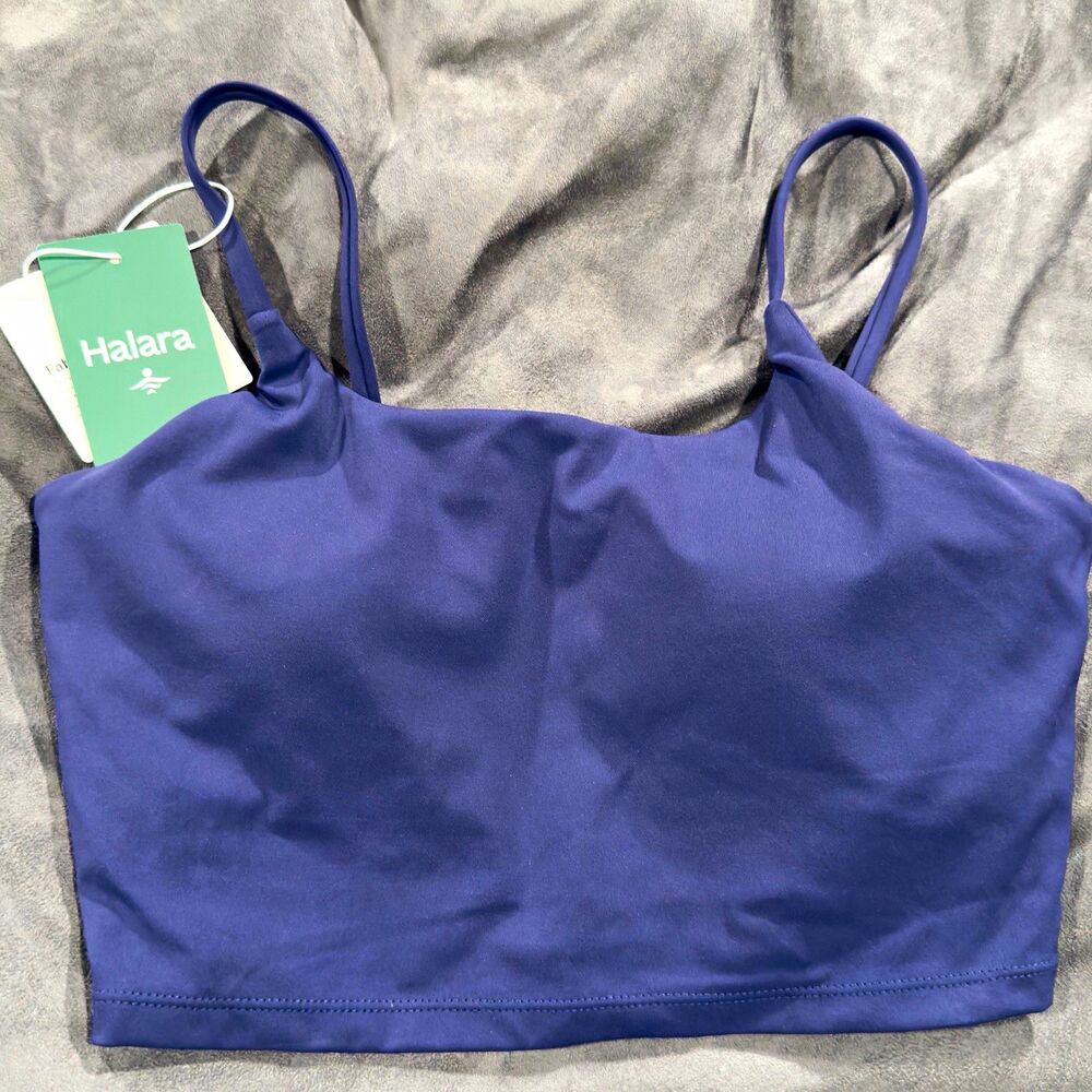 Halara Patitoff™ 2.0 Padded Cropped Yoga Cami Tank Top Blue Women's Small NWT